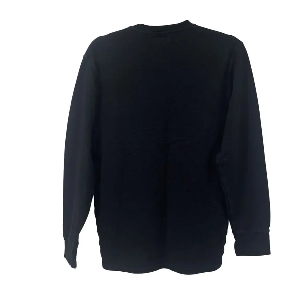 Polo Ralph Lauren Shirt Thermal Long Sleepwear Light Comfort Black Lounge M